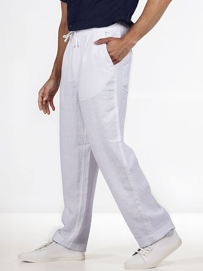 Celio* Linen Loose Fit White Trouser