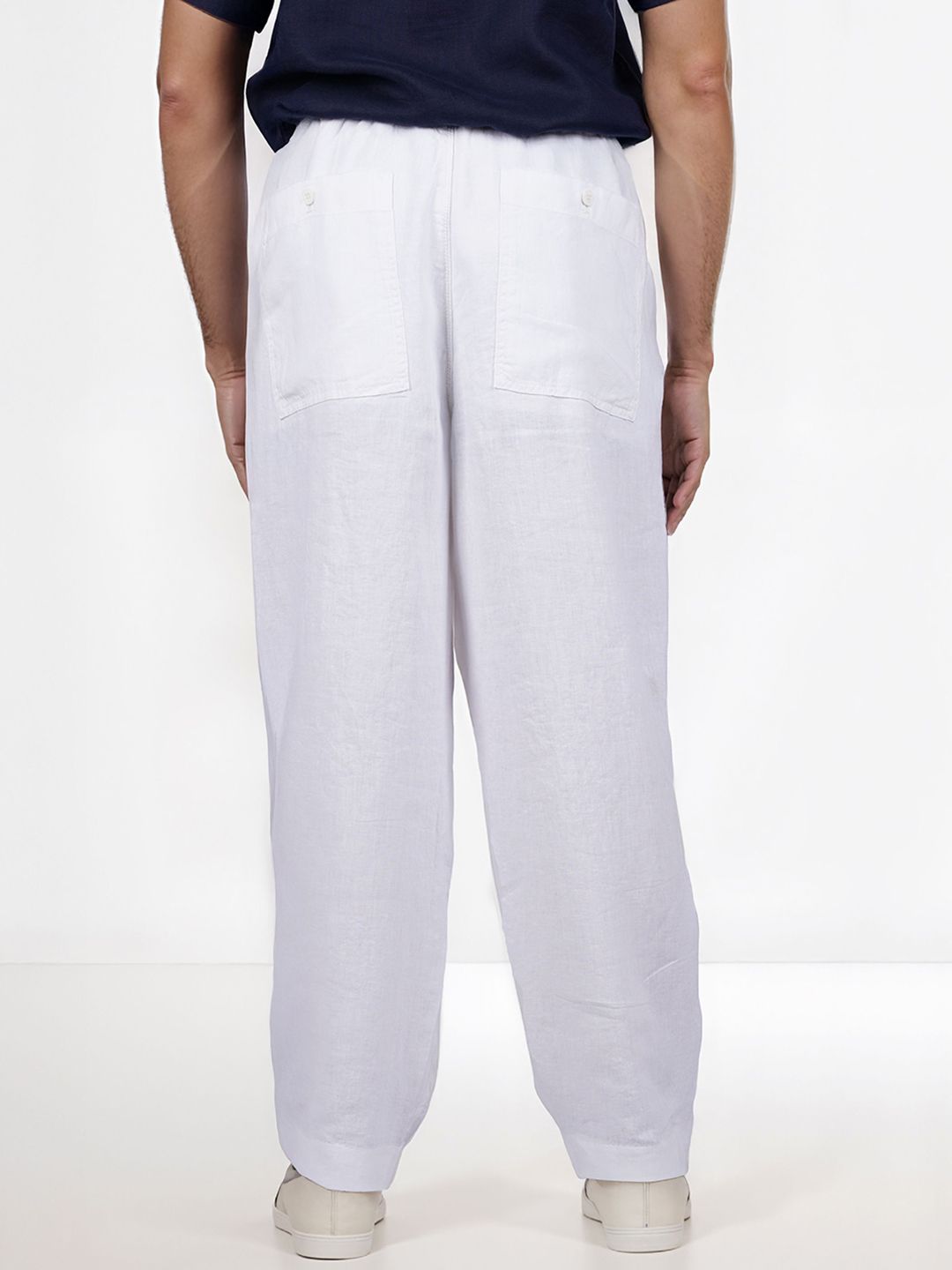 Celio* Linen Loose Fit White Trouser