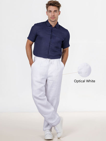 Celio* Linen Loose Fit White Trouser