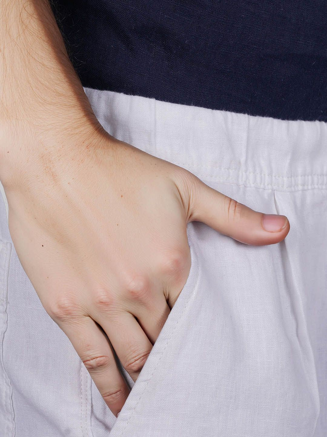 Celio* Linen Loose Fit White Trouser