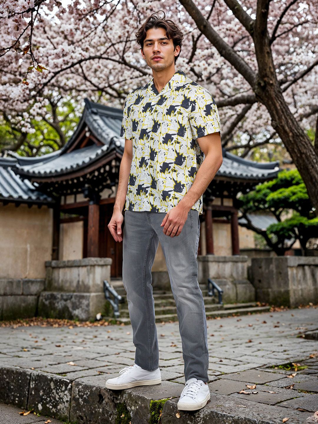 Celio* Pokemon Men Multi Printed Regular Fit Cotton Shirt