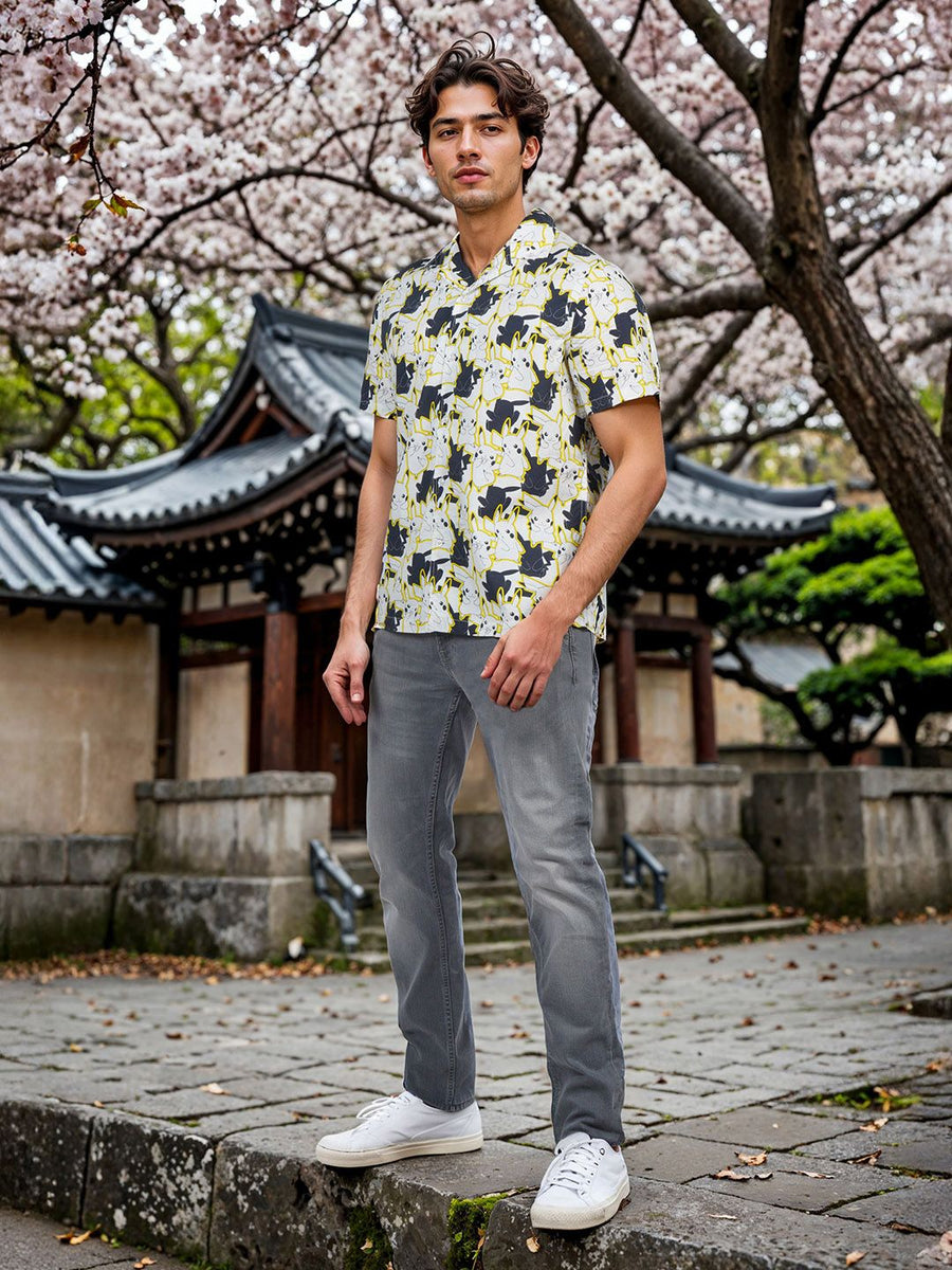 Celio* Pokemon Men Multi Printed Regular Fit Cotton Shirt