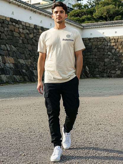 Celio* Pokemon Men Brown Printed Regular Fit Cotton T-shirt