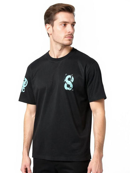 Celio* Oversized Cotton Men Black Printed T-Shirt