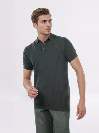 Celio* Men Olive Solid Regular Fit Cotton T-Shirt