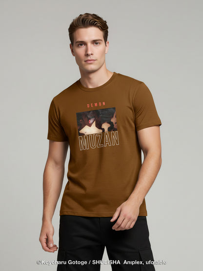 Celio Men Brown Printed Regular Cotton Demon Slayer T-Shirt
