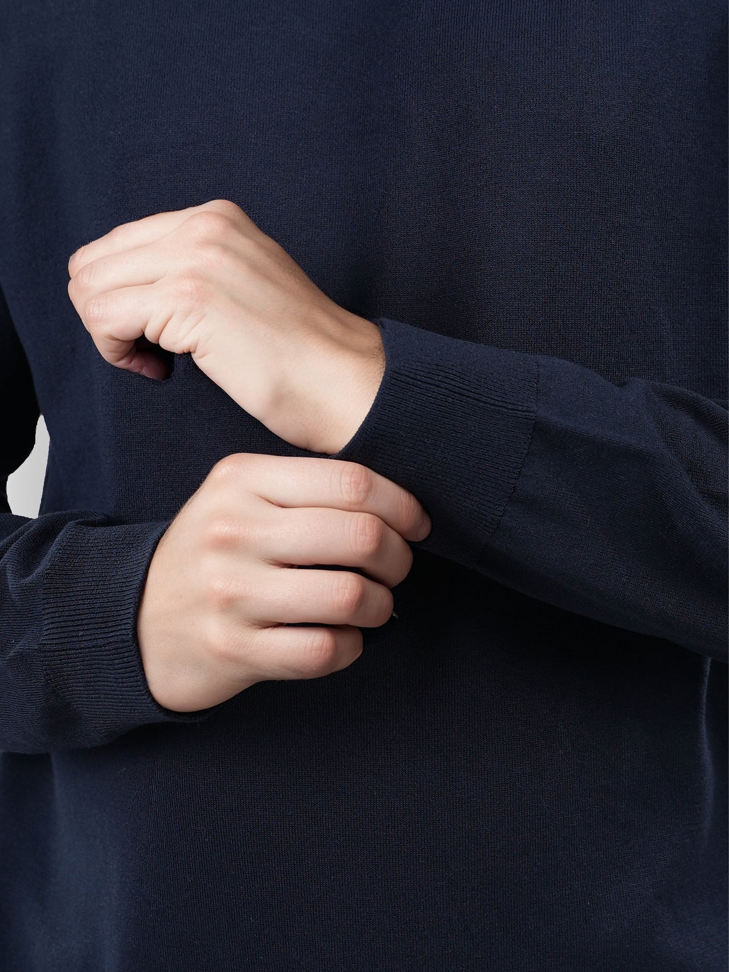 Navy Blue Solid Viscose Sweater