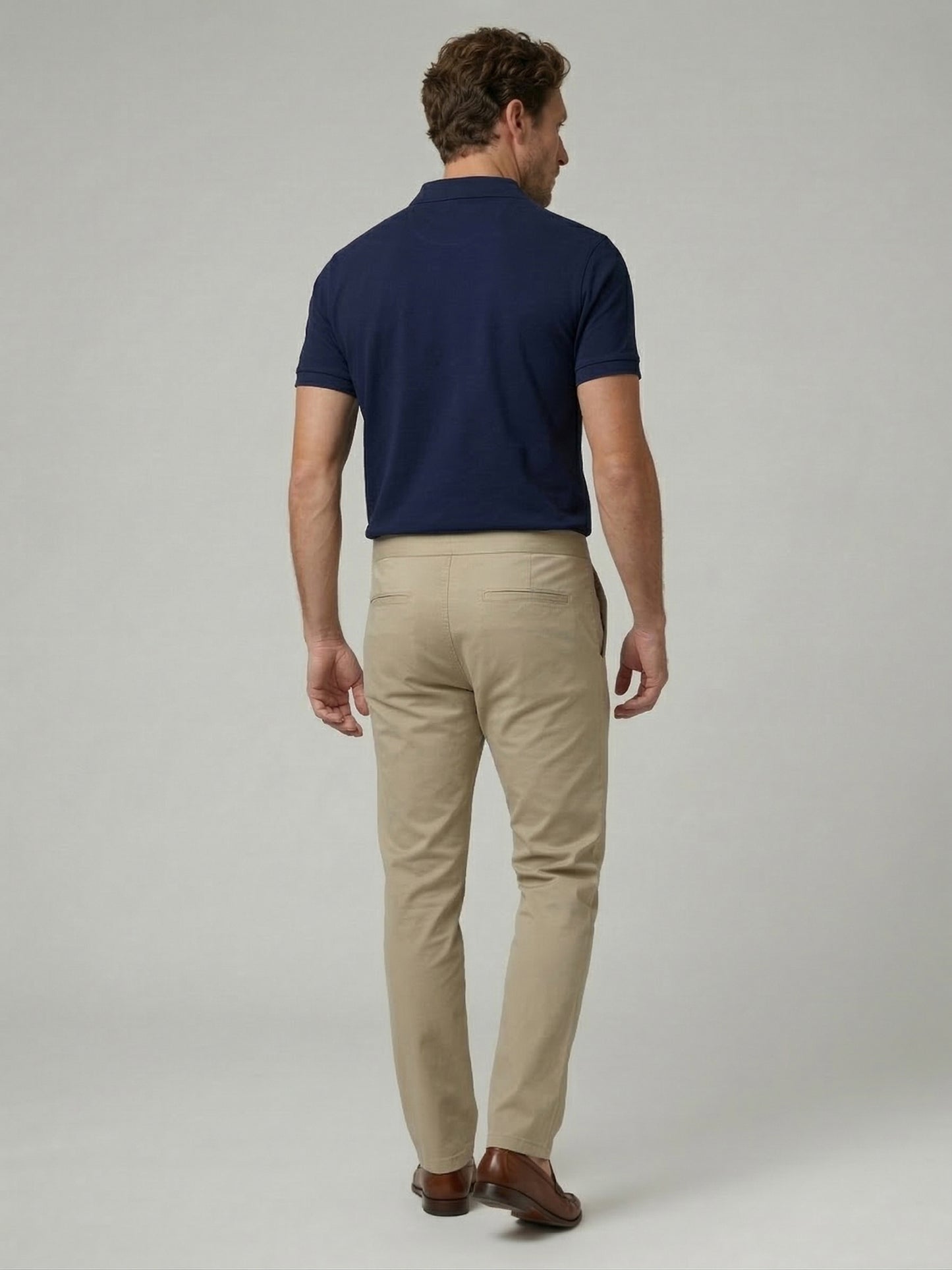 Celio Mens Beige Dobby Slim Fit Polyester Casual Trouser