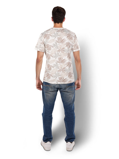 White Printed Cotton T-Shirt