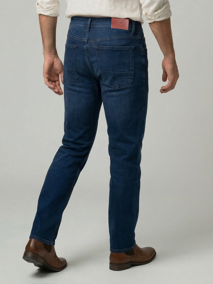 Celio Mens Blue Twill Slim Fit Modal Jeans