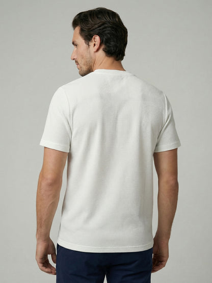 Celio Mens White Structured Regular Fit Cotton T-Shirts
