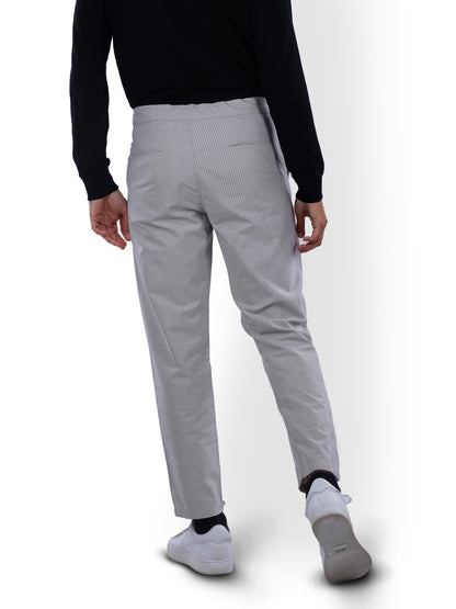 Blue Slim Fit Linen Pants