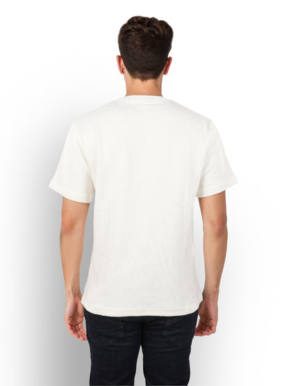 Beige Solid Cotton T-shirt