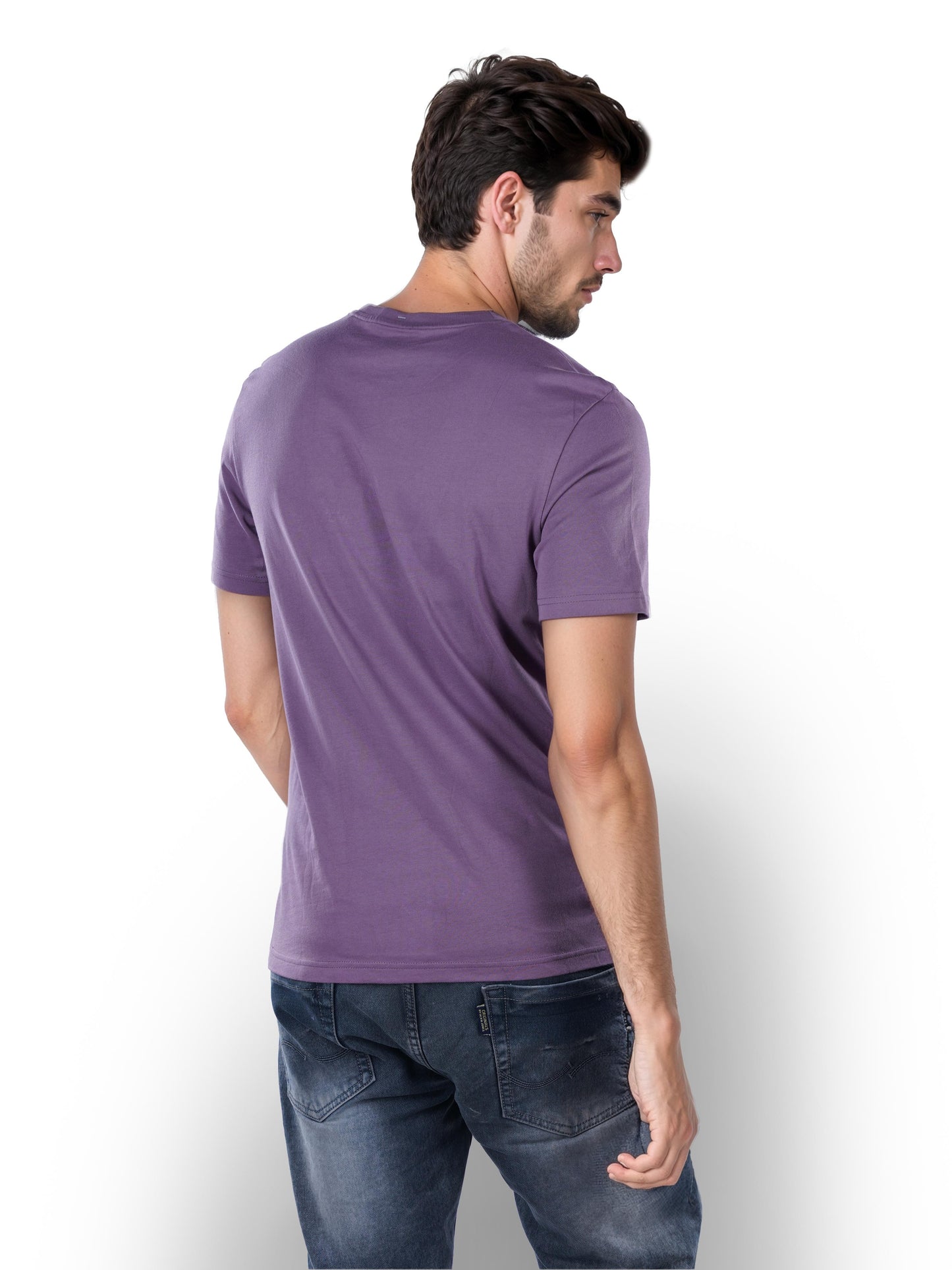 Purple Solid Cotton T-shirt