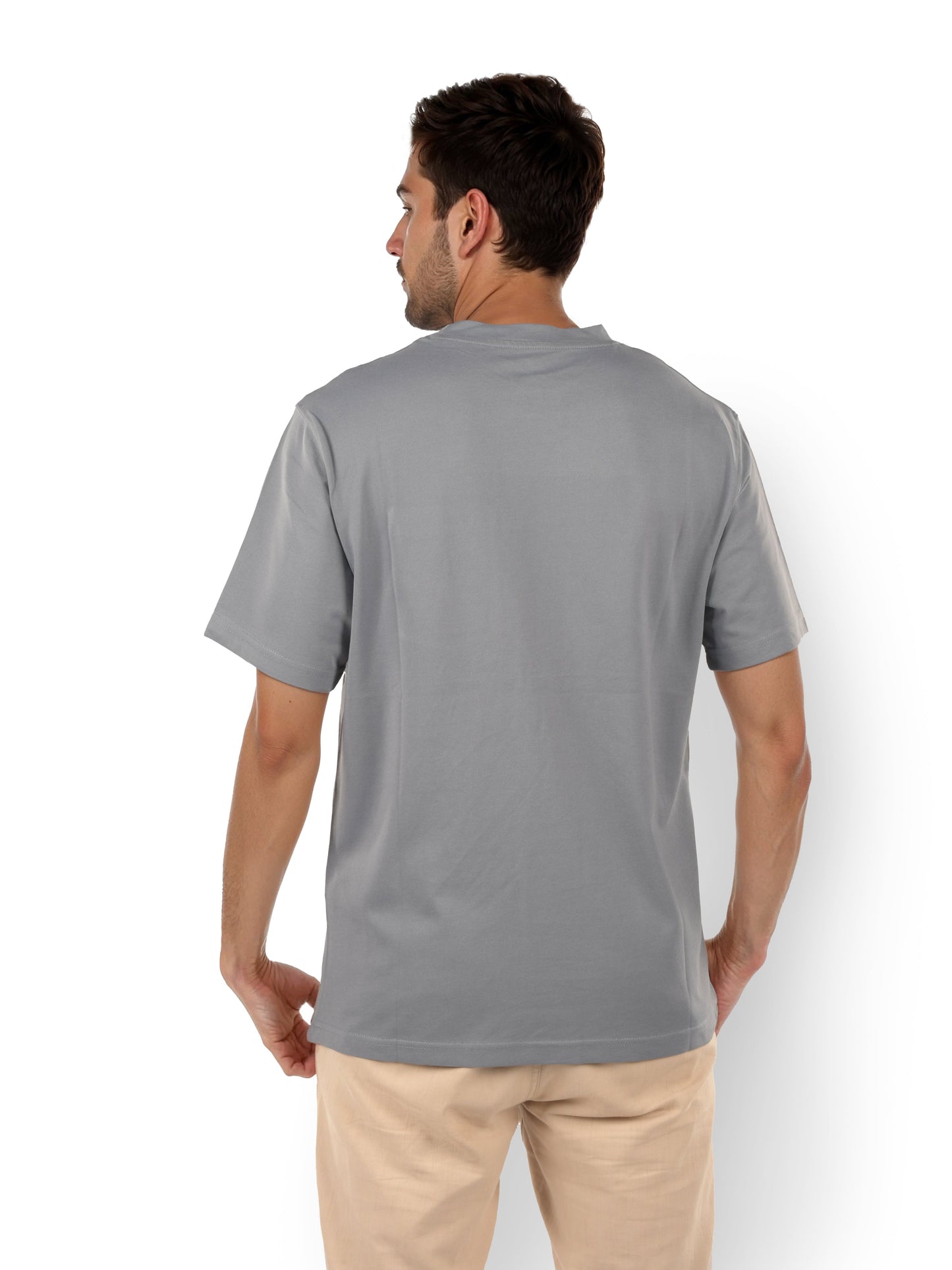 Grey Solid Cotton T-Shirt