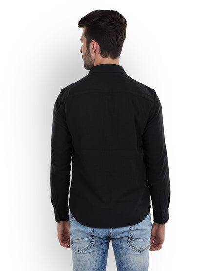 Black Solid Cotton Shirt