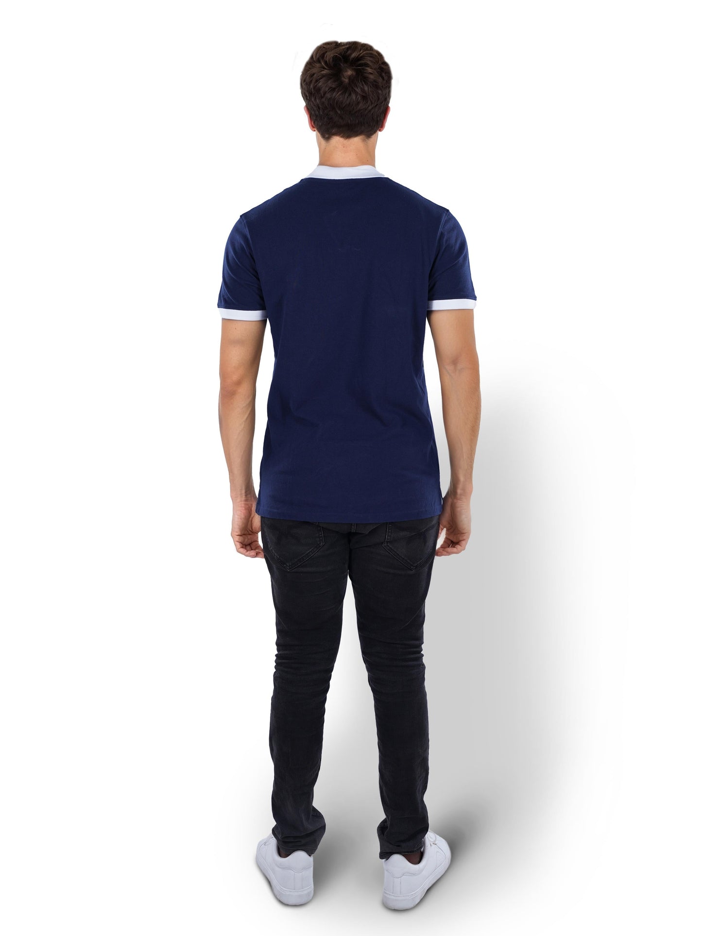 Navy Blue Solid Cotton T-Shirt