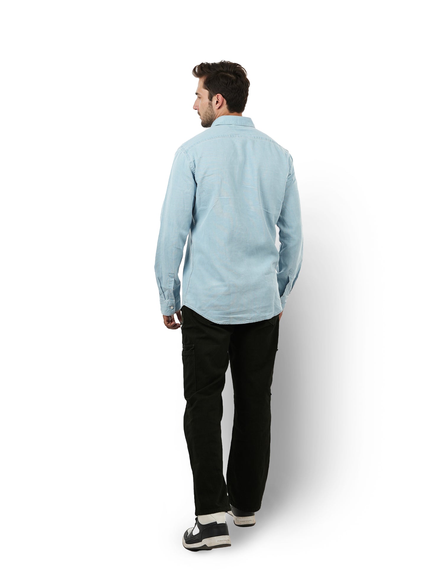 Blue Solid Cotton Shirt