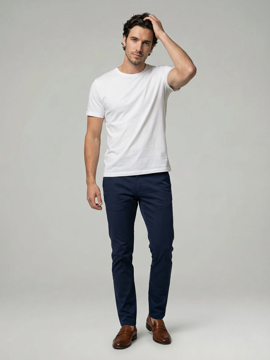 Celio Mens White Solid Slim Fit Cotton T-Shirts