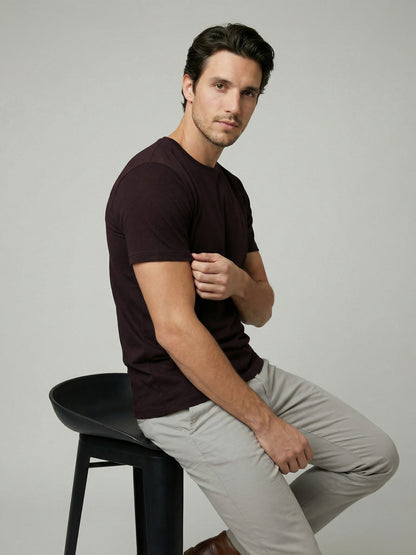 Celio Mens Brown Solid Slim Fit Cotton T-Shirts