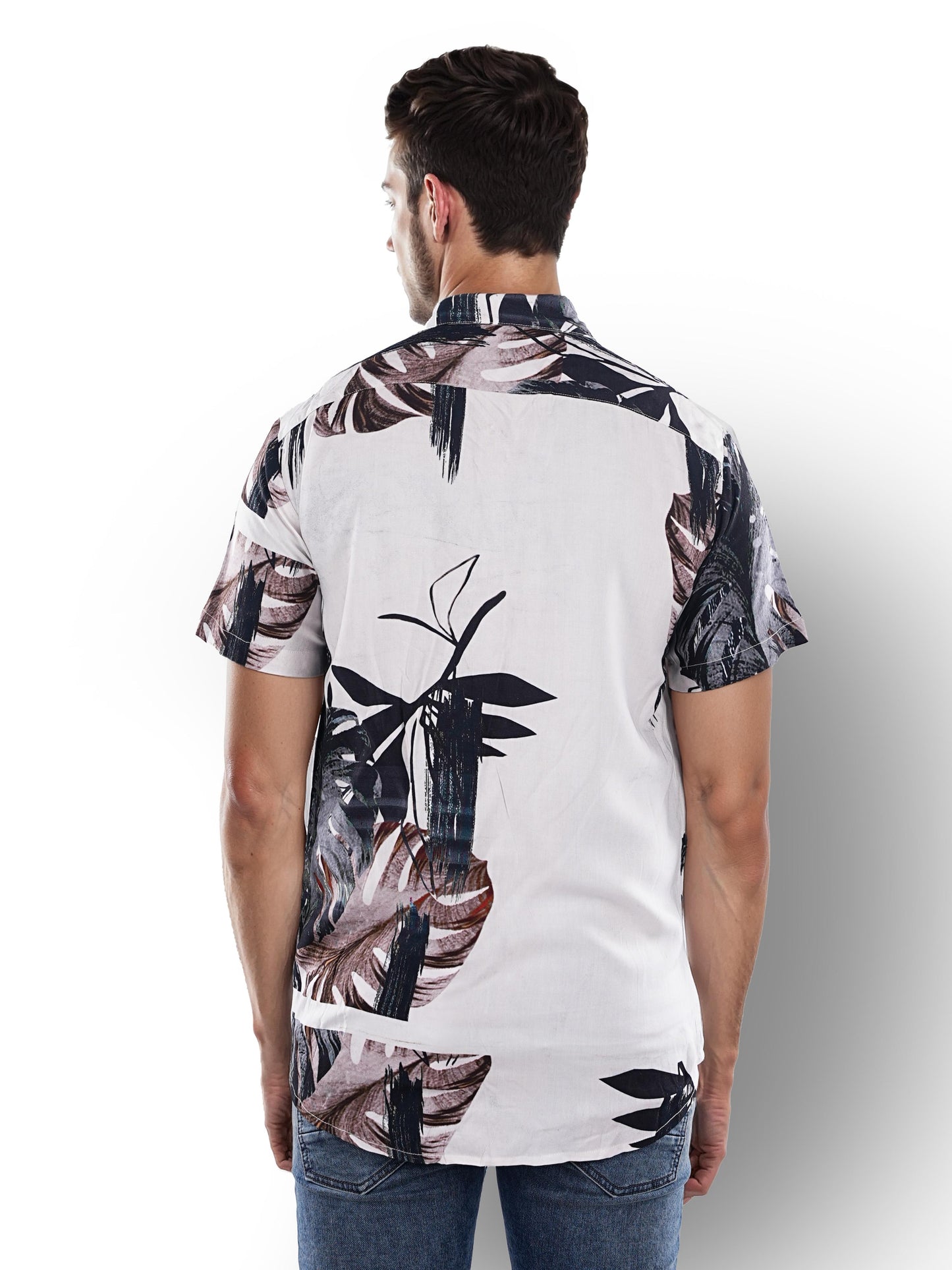 Off White Printed Viscose Shirt