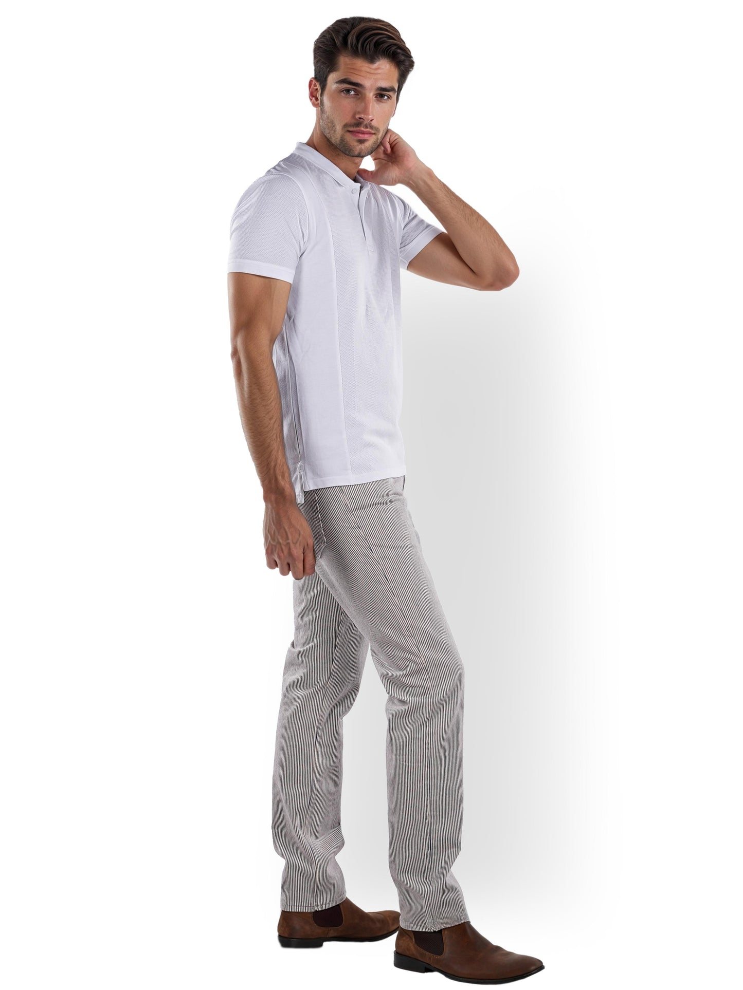 White Solid Cotton Polo