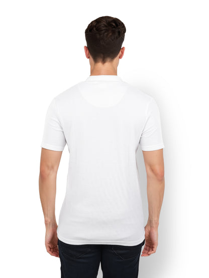 White Solid Cotton Polo