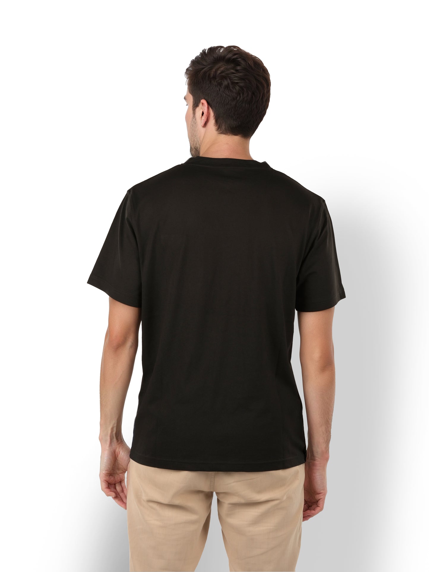 Black Solid Cotton T-shirt