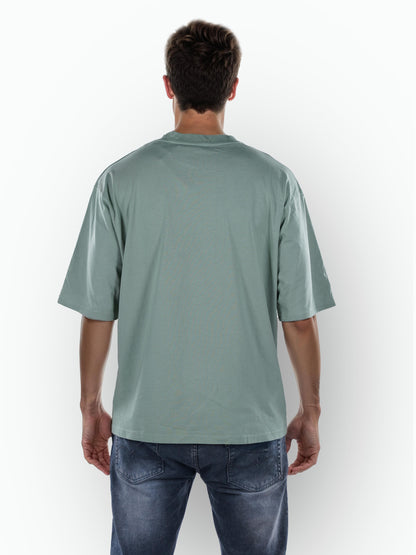 Green Solid Cotton T-shirt