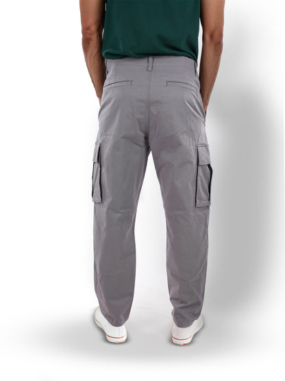 Grey Straight Fit Cargos