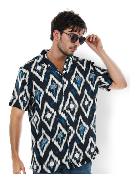 Black Printed Viscose Shirt