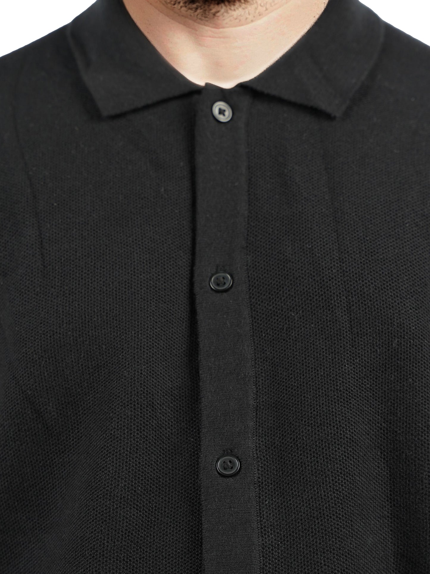 Black Solid Cotton Shirt