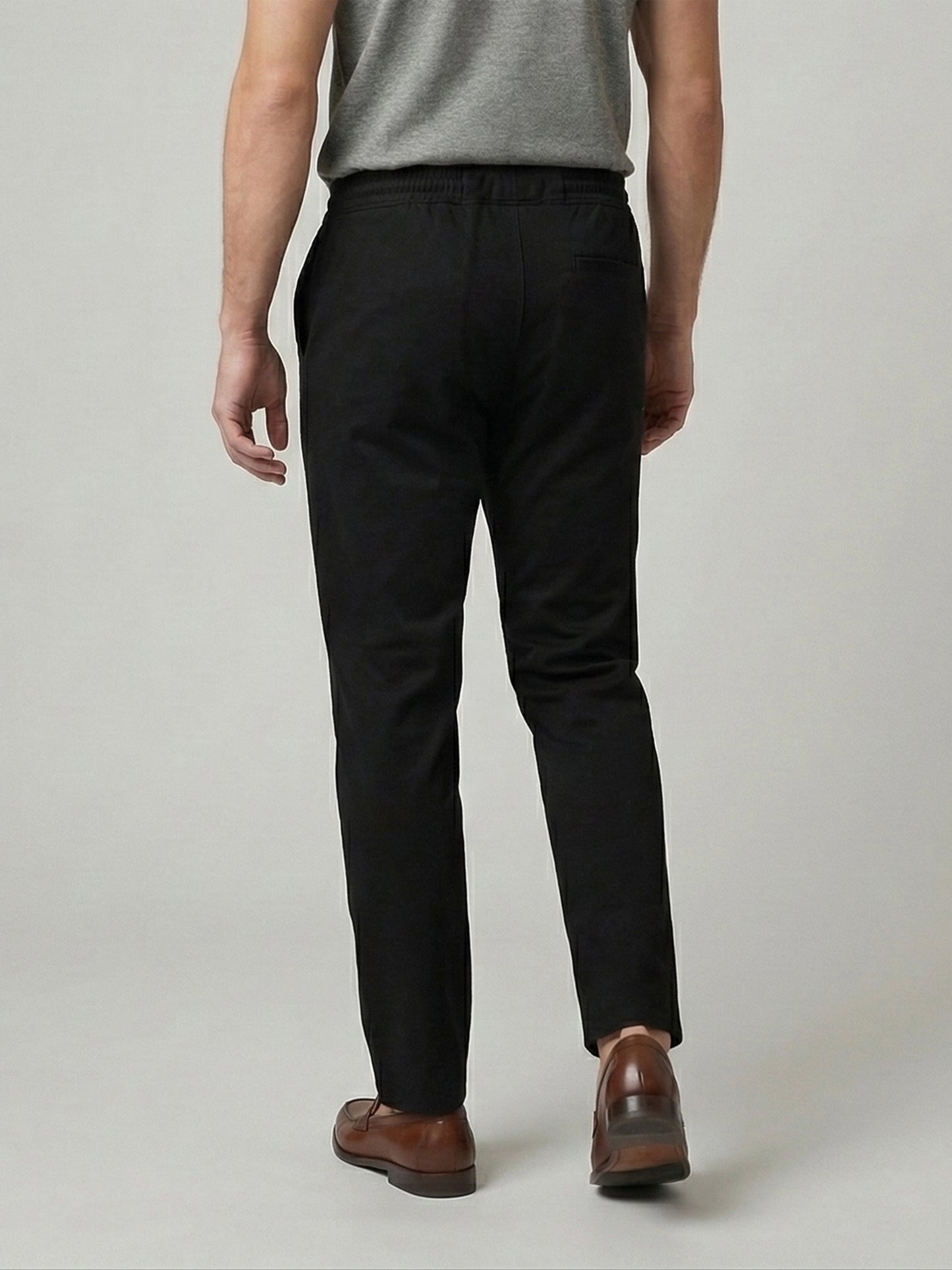 Celio Mens Black Knit Slim Fit Cotton Casual Trouser