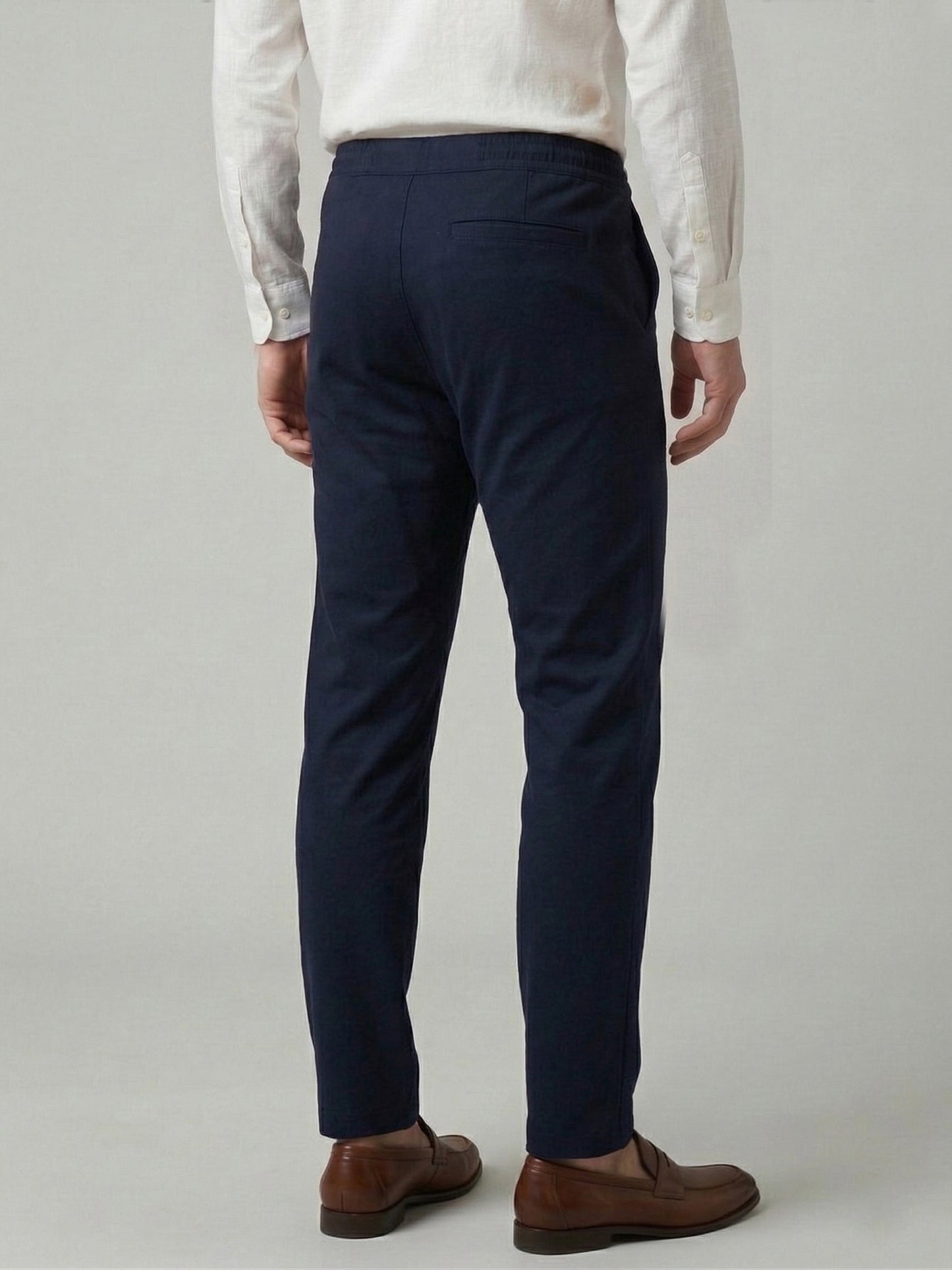 Celio Mens Navy Knit Slim Fit Cotton Casual Trouser