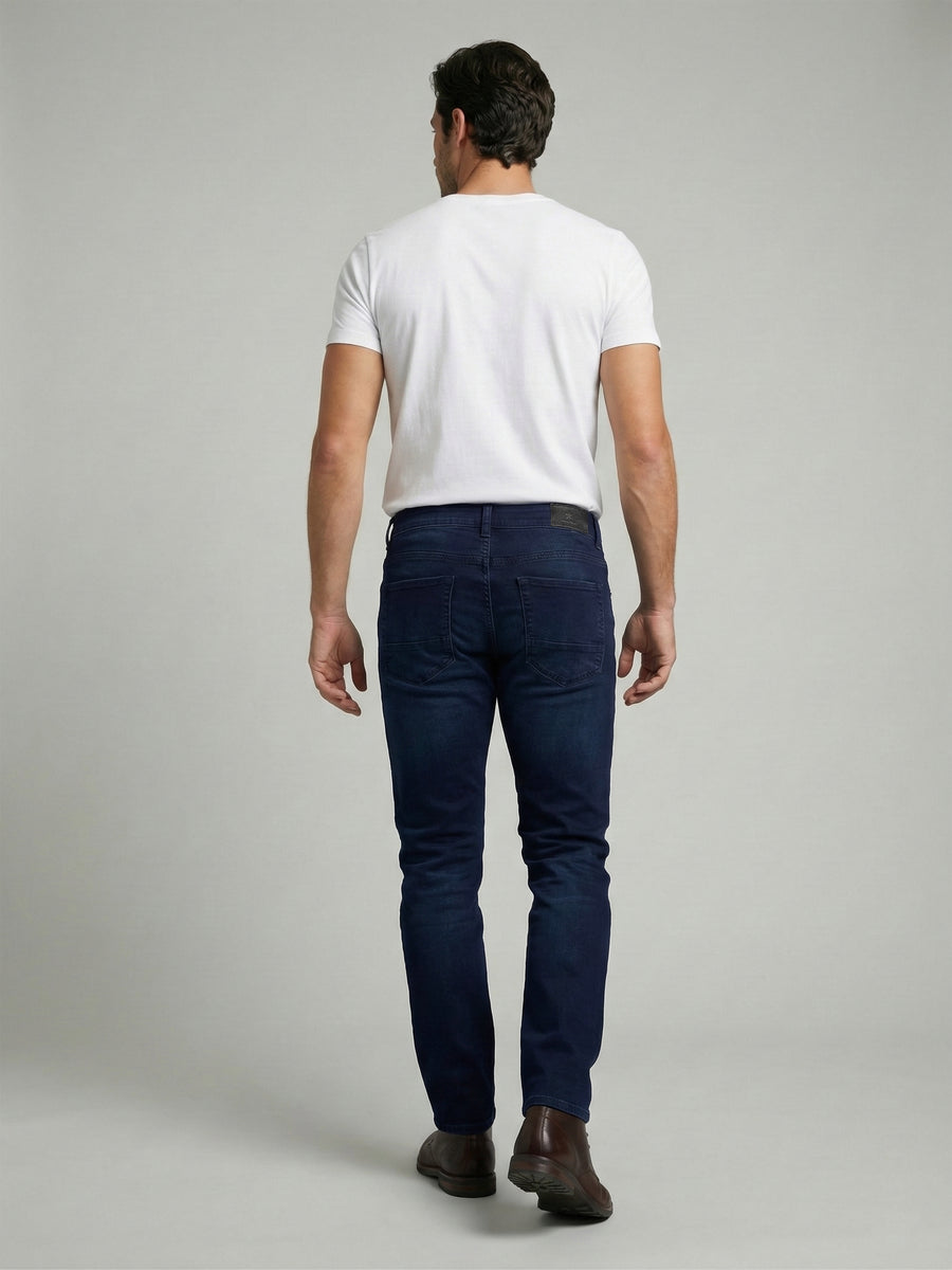 Celio Mens Blue Dobby Slim Fit Cotton Jeans
