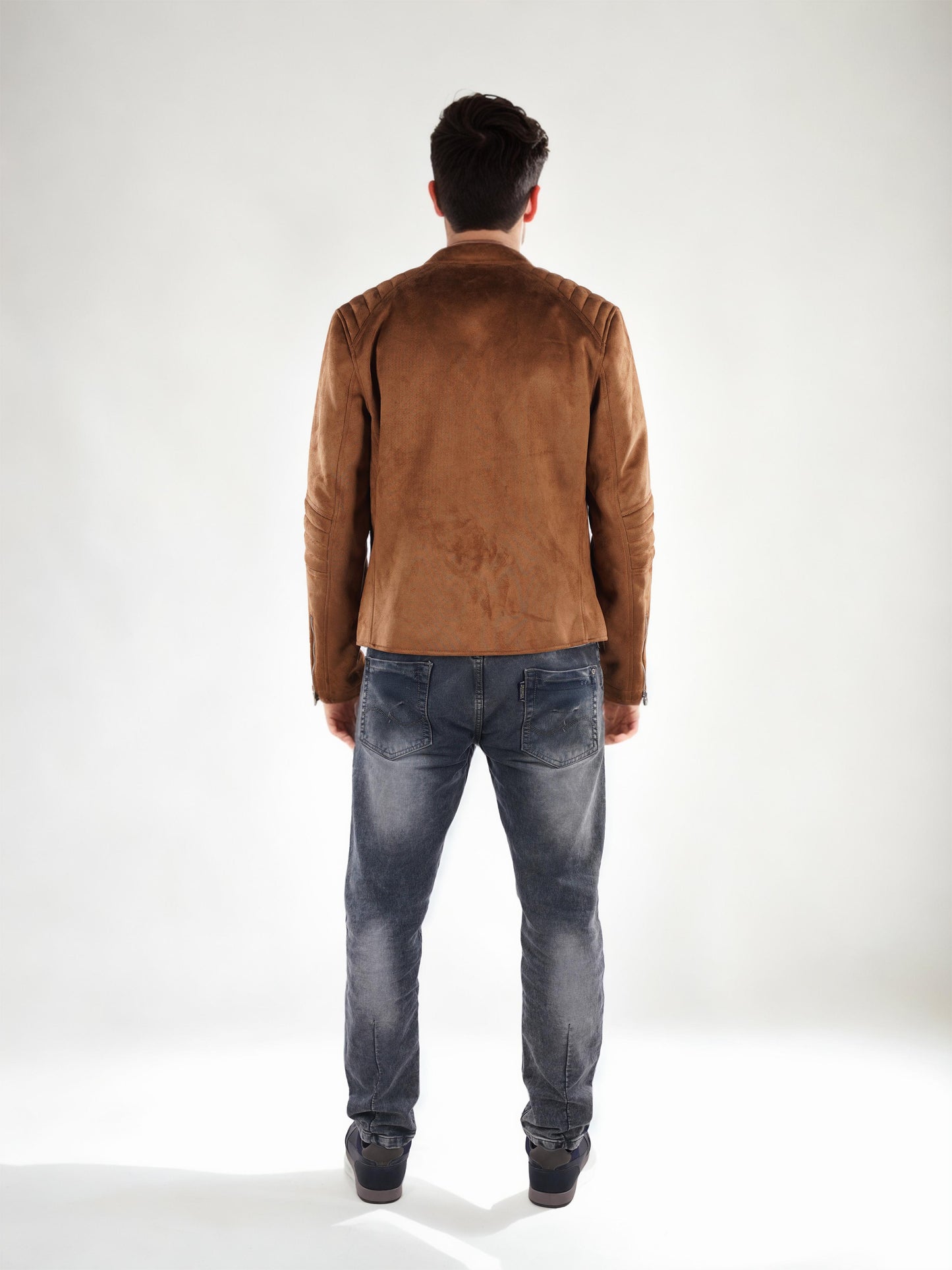 Brown Solid Polyamide Jacket