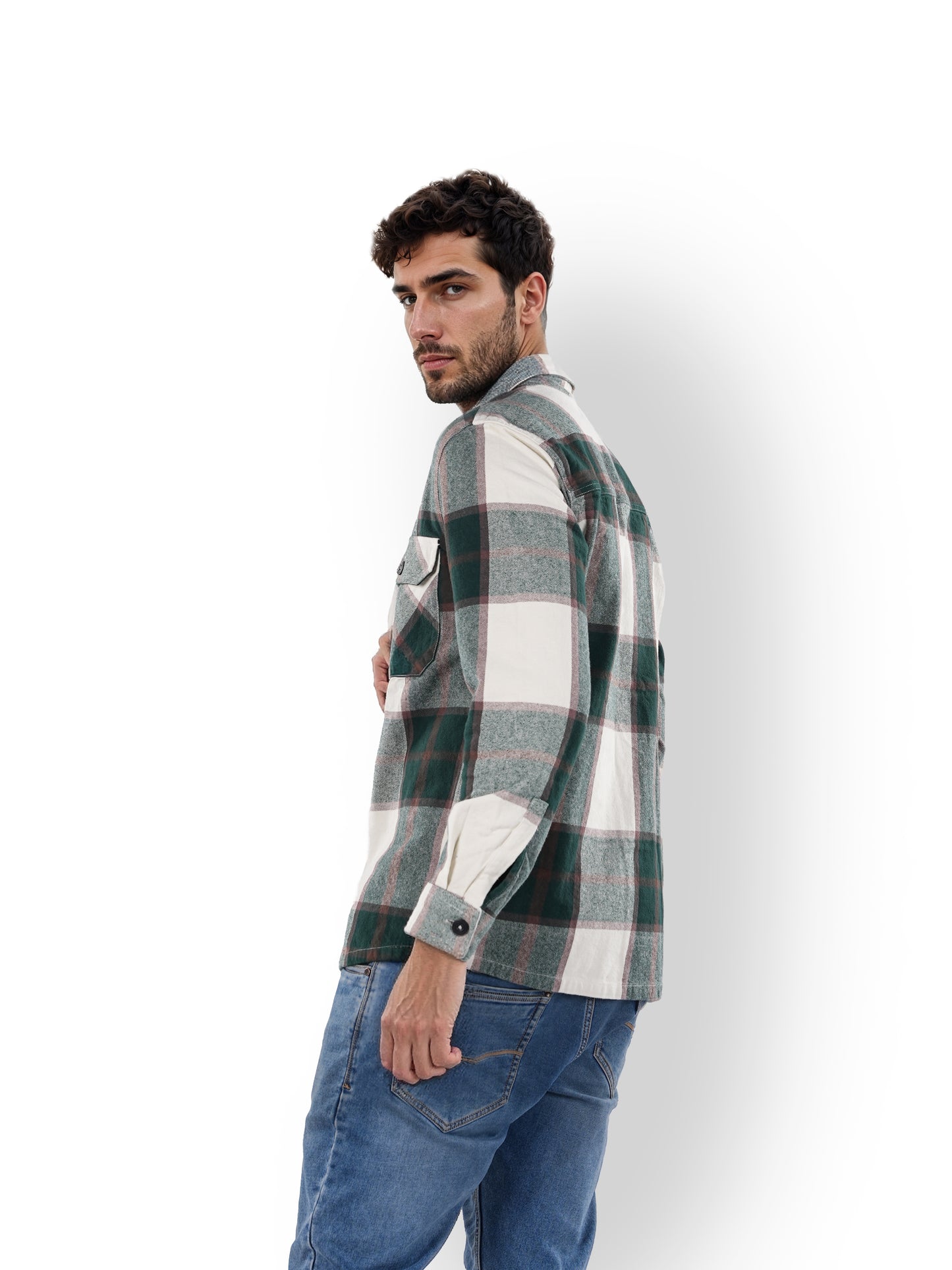 Green Checks Cotton Shirt