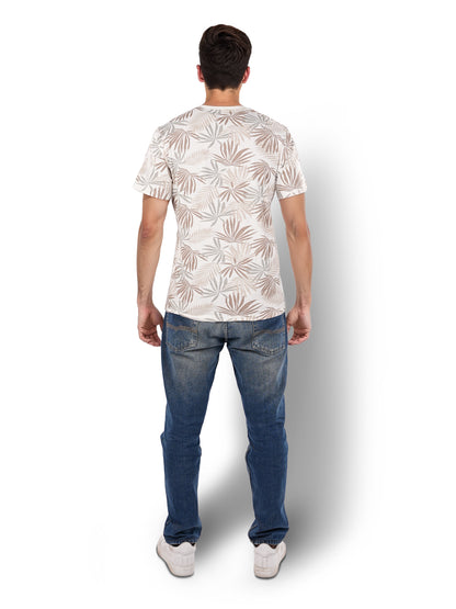 White Printed Cotton T-shirt