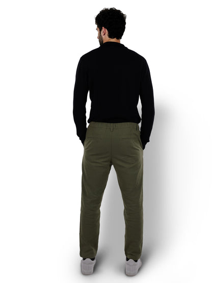 Green Regular Fit Trousers