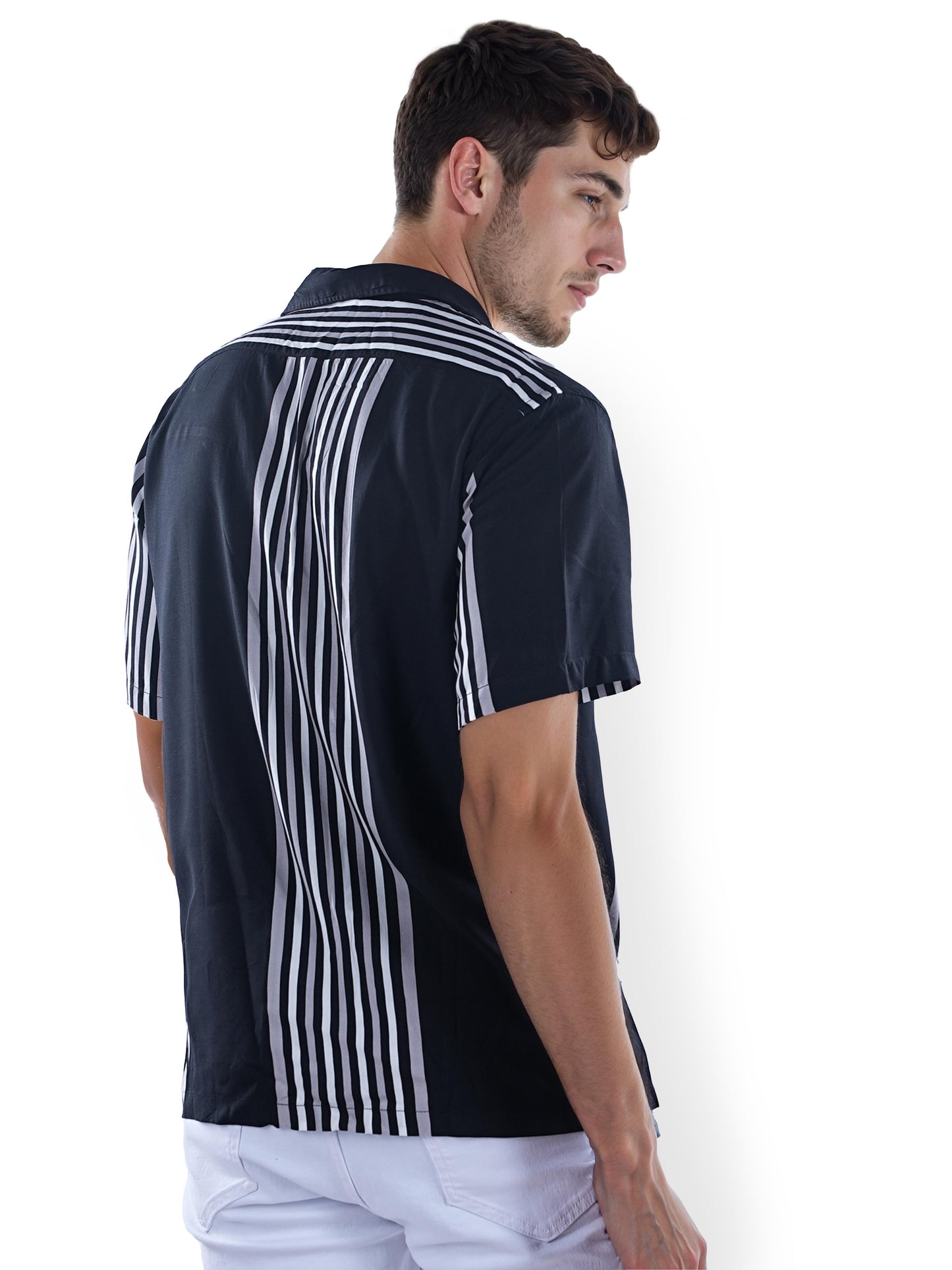 Black Striped Viscose Shirt