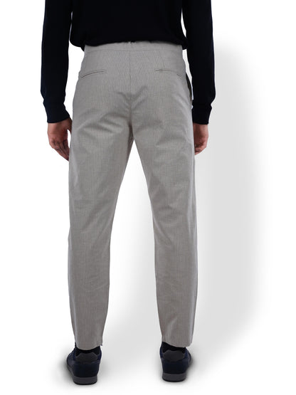 Beige Slim Fit Linen Pants