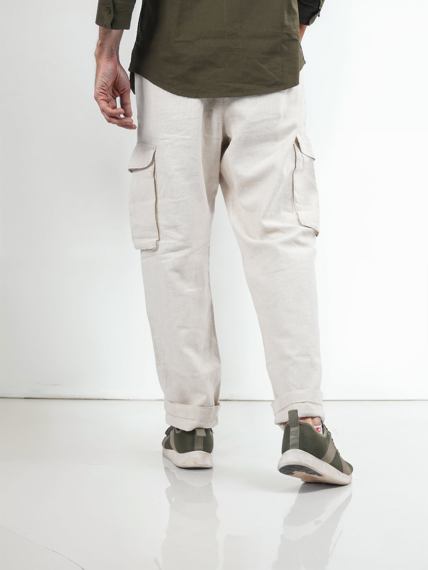 Beige Slim Fit Trousers