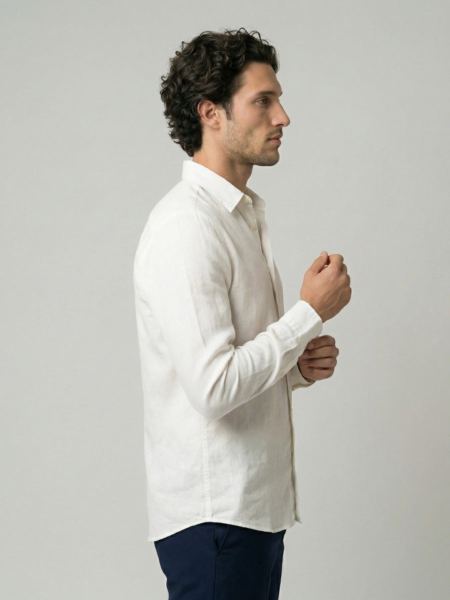 Celio Mens White Solid Regular Fit Cotton Shirts