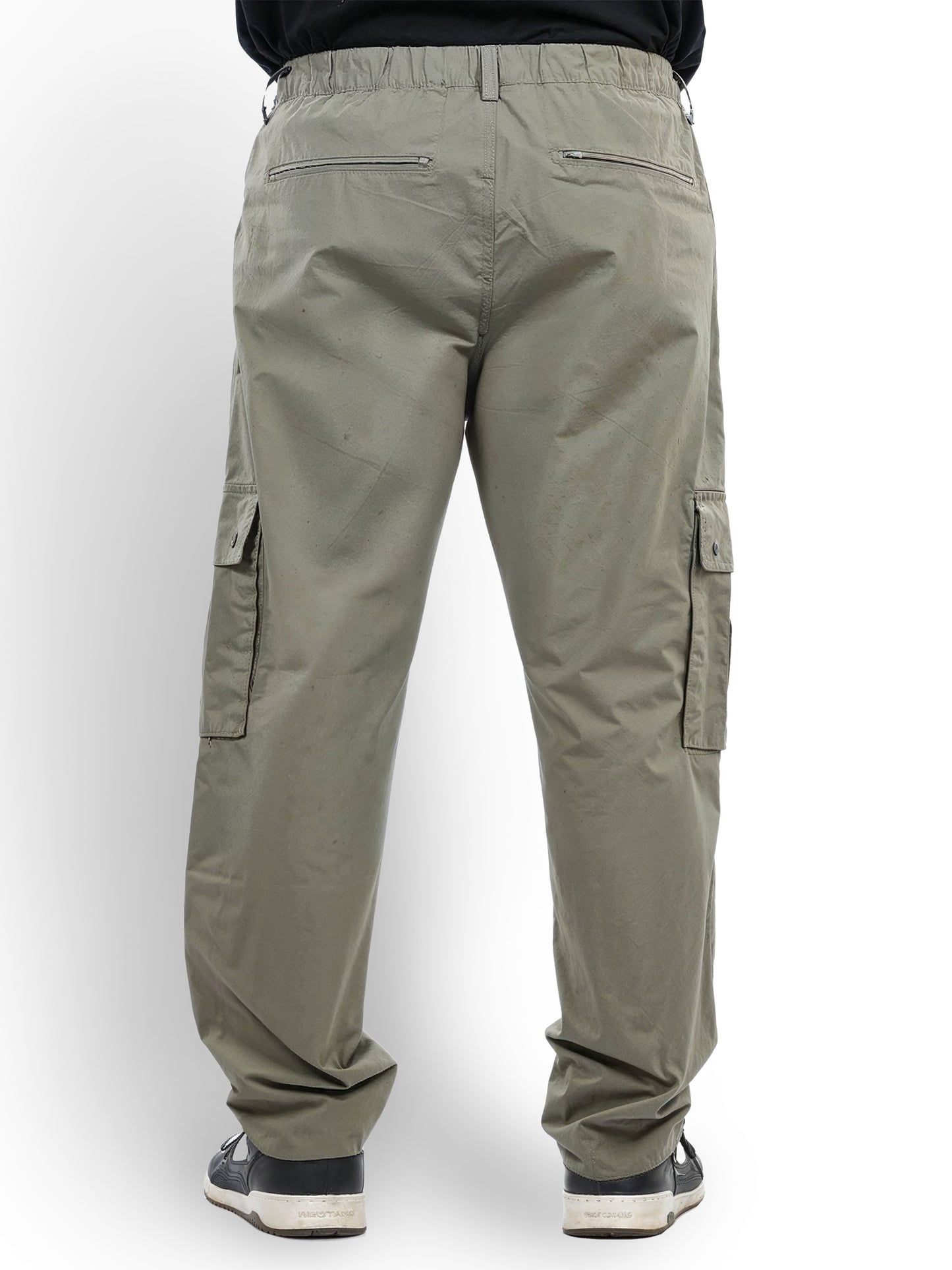 Celio* Cotton-Blend Straight Fit Olive Trousers
