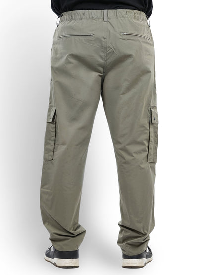 Celio* Cotton-Blend Straight Fit Olive Trousers