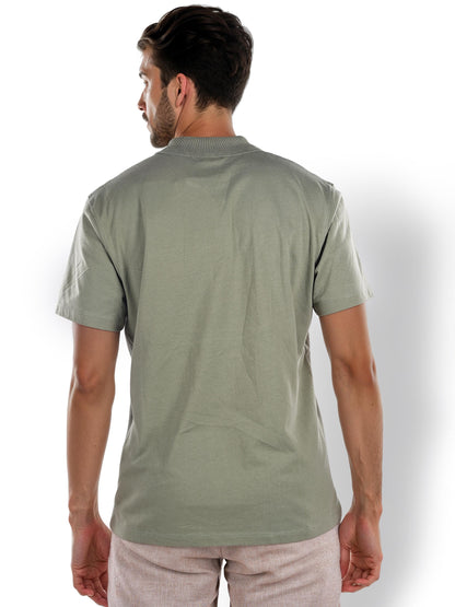 Olive Solid Cotton Polo