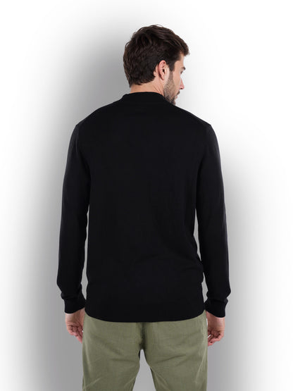 Black Solid Viscose Sweater