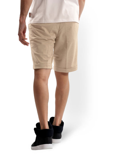 Beige Regular Fit Shorts