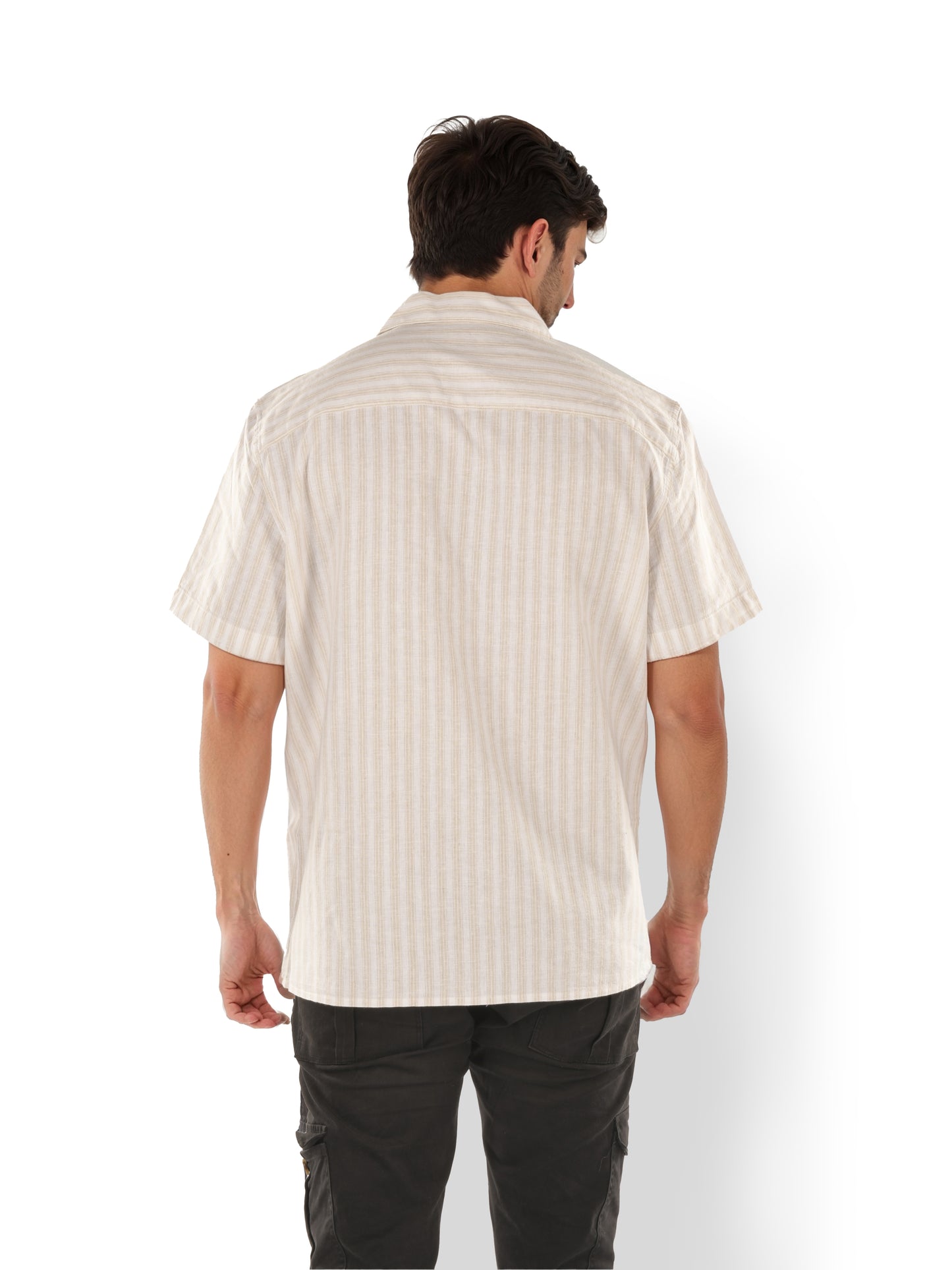 Brown Striped Linen Shirt