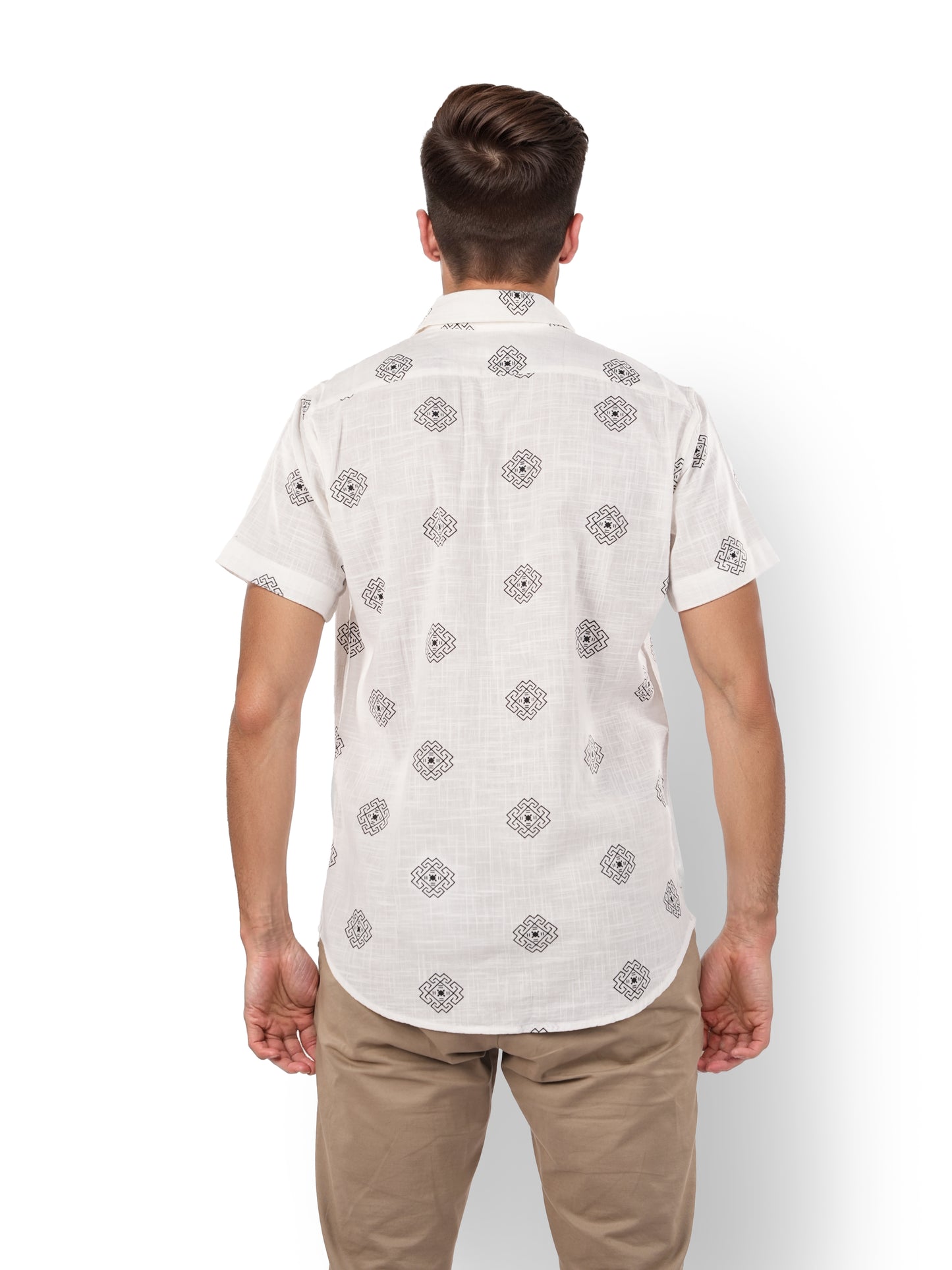 White Printed Cotton Shirt